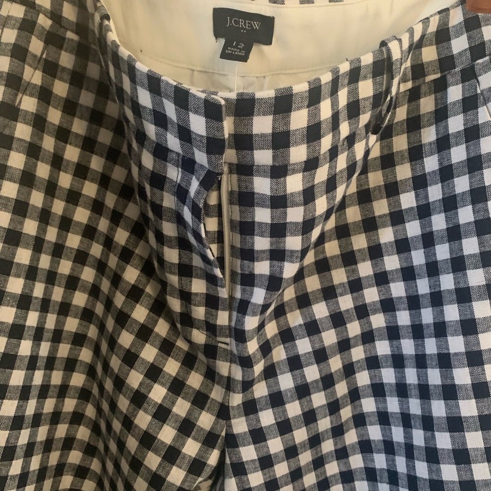 J. Crew Blue and White Gingham pants.